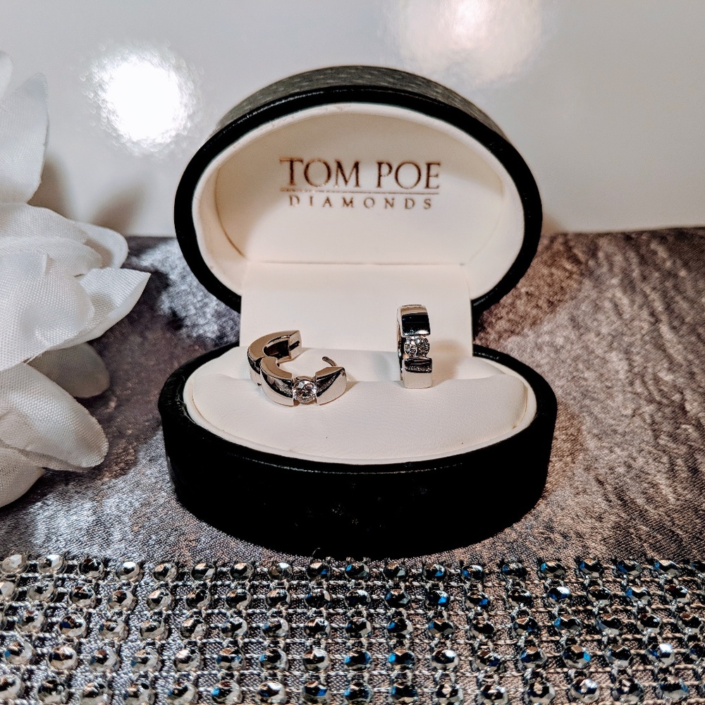 50pt H1 S1 Diamond and 14k WHITE GOLD Earrings
